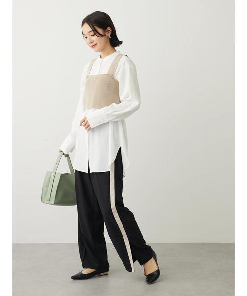 Green Parks(グリーンパークス)の「SET2点ニッビスチェ+とろみチュニック(チュニック・レディース・ブラック/ベージュ・FREE)」の5枚目の写真