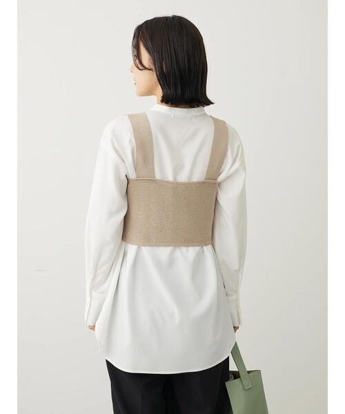 Green Parks(グリーンパークス)の「SET2点ニッビスチェ+とろみチュニック(チュニック・レディース・ブラック/ベージュ・FREE)」の10枚目の写真