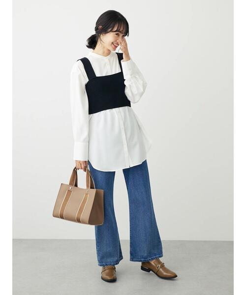 Green Parks(グリーンパークス)の「SET2点ニッビスチェ+とろみチュニック(チュニック・レディース・ブラック/ベージュ・FREE)」の18枚目の写真