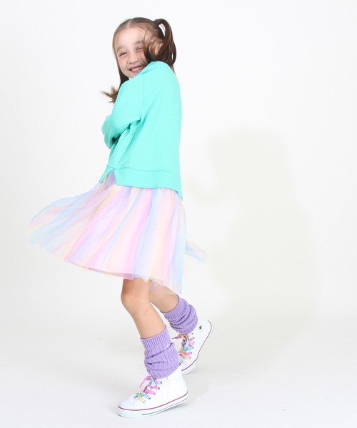 BABYDOLL(ベビードール)の「チュールドッキングワンピース 8803K(ワンピース・キッズ・チェリーピンク/ライトグリーン系1・100cm/130cm/90cm/140cm/110cm/120cm/80cm)」の5枚目の写真