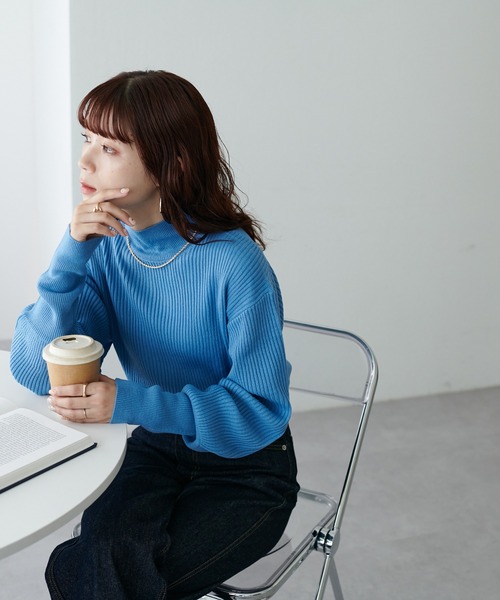 DISCOAT（ディスコート）の「【WEB限定】バルーン袖タートルリブプルオーバー（ニット/セーター・レディース・アイボリー/ライトベージュ/グレー系その他/グレー/ブルー/ブラック系その他/ホワイト/ブルー系その他/ブラック・FREE）」の10枚目の写真
