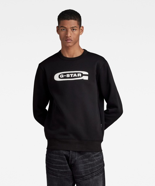 G-STAR（ジースター）の「OLD SCHOOL LOGO SWEAT/クラシックロゴスウェット/トレーナー（スウェット・メンズ・ダークブラック/ダークオリーブ/ヘザーグレー・X-LARGE/SMALL/MEDIUM/LARGE/X-SMALL）」の8枚目の写真
