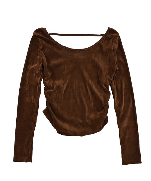 solleim（ソルレム）の「バックオープンシアーベロアトップス（Tシャツ/カットソー・レディース・ブラウン/ブラック/グレー/ボルドー/ブラック系/グレー系/ブラウン系/レッド系・M/L）」の22枚目の写真