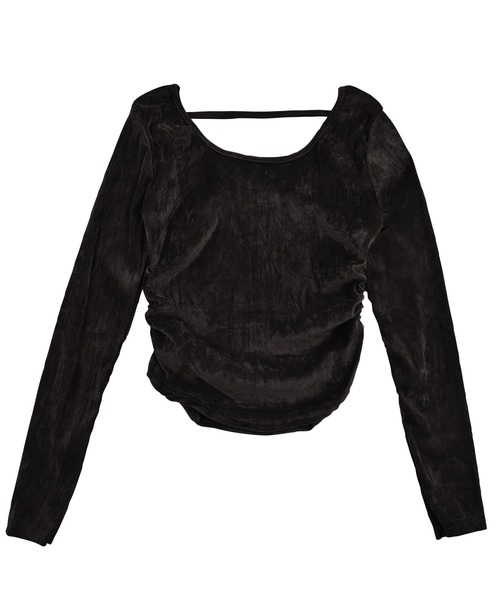 セール】バックオープンシアーベロアトップス（Tシャツ/カットソー