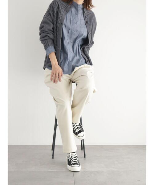 sm2rhythm（サマンサモスモスリズム）の「ボトルネックアシンメトリーアランニットカーディガン（カーディガン/ボレロ・レディース・マスタード/グレー/オフホワイト・F）」の15枚目の写真