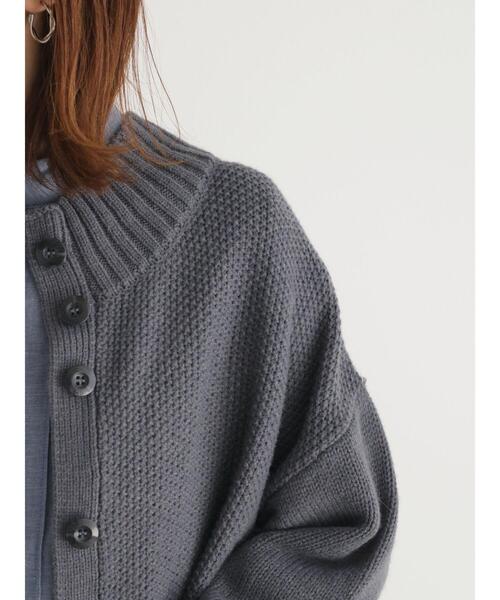 sm2rhythm（サマンサモスモスリズム）の「ボトルネックアシンメトリーアランニットカーディガン（カーディガン/ボレロ・レディース・マスタード/グレー/オフホワイト・F）」の20枚目の写真