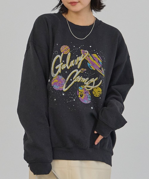 SCREEN STARS（スクリーンスターズ）の「【SCREEN STARS】別注/Galaxy Cosmosスウェット（スウェット・レディース・ブラック/チャコールグレー/スミクロ・F/3L/4L）」の9枚目の写真