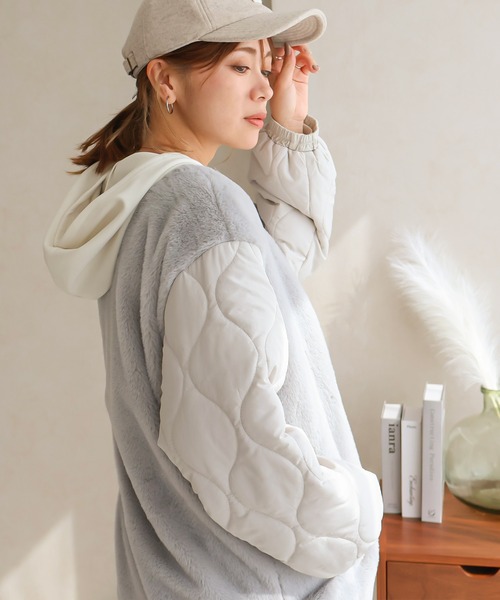 ファー付きキルトジャケット（ブルゾン）｜Social GIRL（ソーシャルガール）