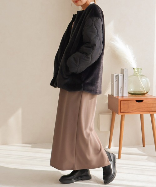 ファー付きキルトジャケット（ブルゾン）｜Social GIRL（ソーシャルガール）