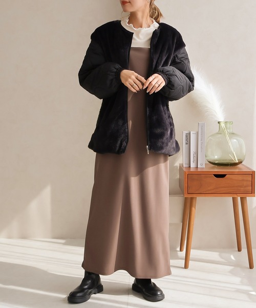 ファー付きキルトジャケット（ブルゾン）｜Social GIRL（ソーシャルガール）