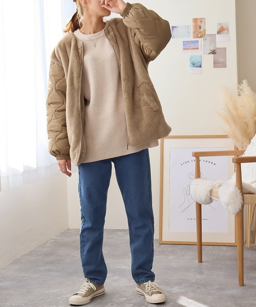 ファー付きキルトジャケット（ブルゾン）｜Social GIRL（ソーシャルガール）