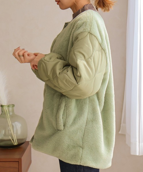 ファー付きキルトジャケット（ブルゾン）｜Social GIRL（ソーシャルガール）