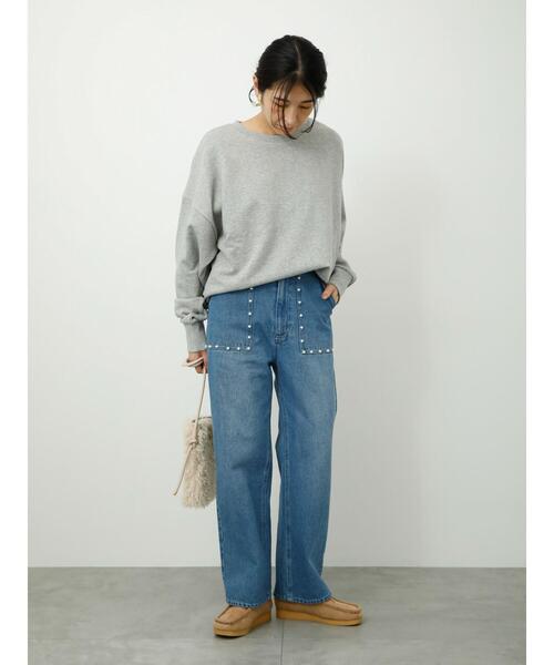 Lugnoncure(ルノンキュール)の「パール付デニムパンツ(デニムパンツ・レディース・ネイビー/ブルー/ブラック・S/L/M)」の5枚目の写真