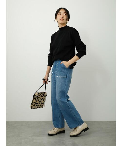 Lugnoncure(ルノンキュール)の「パール付デニムパンツ(デニムパンツ・レディース・ネイビー/ブルー/ブラック・S/L/M)」の10枚目の写真