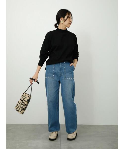 Lugnoncure(ルノンキュール)の「パール付デニムパンツ(デニムパンツ・レディース・ネイビー/ブルー/ブラック・S/L/M)」の11枚目の写真