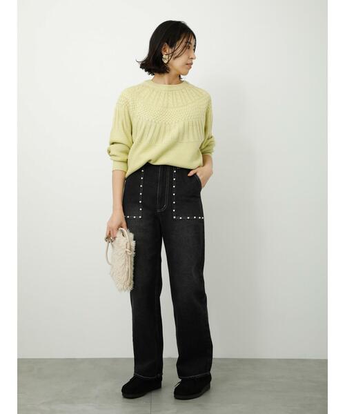 Lugnoncure(ルノンキュール)の「パール付デニムパンツ(デニムパンツ・レディース・ネイビー/ブルー/ブラック・S/L/M)」の15枚目の写真