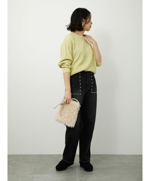 【amerivintage】パール付きデニムパンツ AMERI☆SCATTERED PEARL DENIM パール デニム 26
