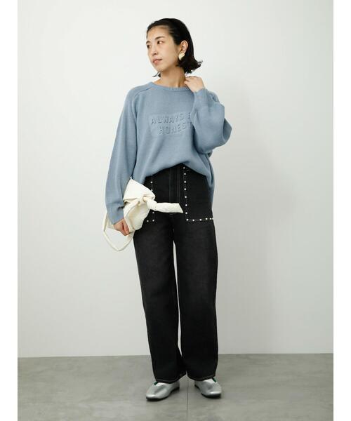 Lugnoncure(ルノンキュール)の「パール付デニムパンツ(デニムパンツ・レディース・ネイビー/ブルー/ブラック・S/L/M)」の19枚目の写真