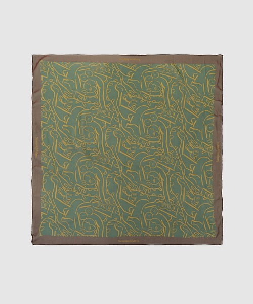 SASQUATCHfabrix.（サスクワァッチファブリックス）の「CUBISM  “LOVE & PEACE” SILK SCARF（バンダナ/スカーフ・メンズ・ネイビー系/ラスタ・FREE）」の2枚目の写真
