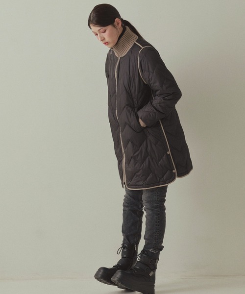 Filomo（フィローモ）の「[Filomo]ダウンコート大きいサイズゆったり（ダウンジャケット/コート・レディース・ブラック/アイボリー/グレイッシュベージュ・M/L/LL）」の20枚目の写真