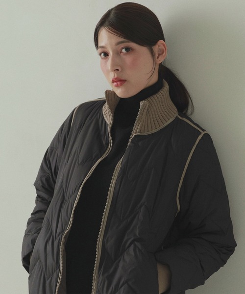 Filomo（フィローモ）の「[Filomo]ダウンコート大きいサイズゆったり（ダウンジャケット/コート・レディース・ブラック/アイボリー/グレイッシュベージュ・M/L/LL）」の17枚目の写真
