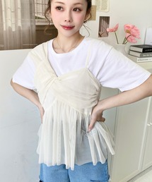 moment+ | カットチュールリボンキャミソール(キャミソール)