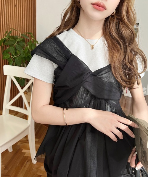 moment+（モーメントプラス）の「カットチュールリボンキャミソール（キャミソール・レディース・アイボリー/ブラック/ナチュラル/チャコールグレー/ピンク・M）」の19枚目の写真