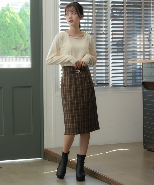ASTORIA ODIER(アストリアオディール)の「ビット付きチェックタイトスカート(スカート・レディース・ライトグレー/ブラウン・SMALL/LARGE/MEDIUM)」の11枚目の写真