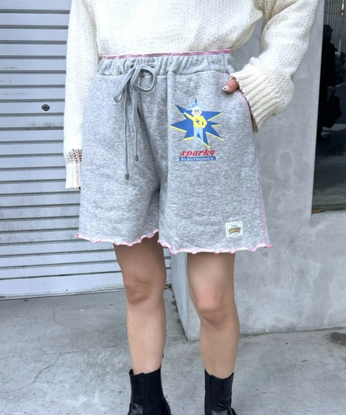 HELLO.SANFRANCISCO(ハローサンフランシスコ)の「【HELLO.SANFRANCISCO/ハローサンフランシスコ】コラボASS配色ステッチメロウショーツ(スウェットパンツ・レディース・グレー/ライトグレー・ONE SIZE)」の2枚目の写真