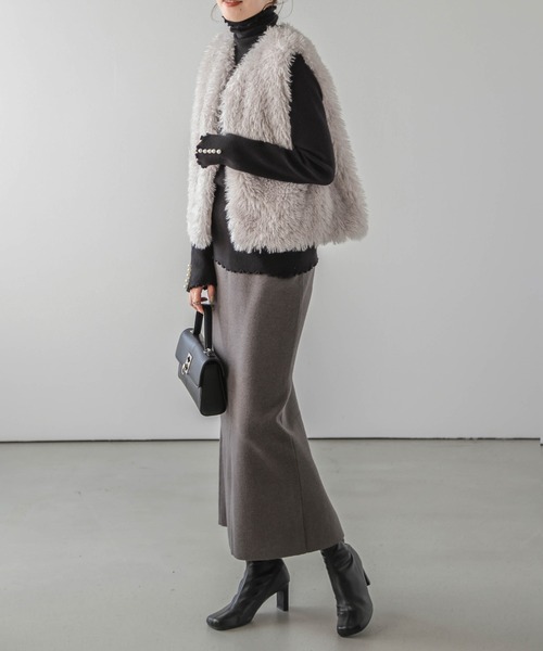 La-gemme（ラジェム）の「メローリブニット（ニット/セーター・レディース・グレー/ベージュ/アイボリー/ブラック・フリー）」の13枚目の写真