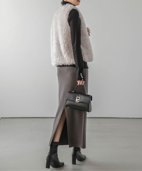 La-gemme（ラジェム）の「メローリブニット（ニット/セーター・レディース・グレー/ベージュ/アイボリー/ブラック・フリー）」の14枚目の写真