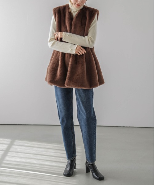 La-gemme（ラジェム）の「メローリブニット（ニット/セーター・レディース・グレー/ベージュ/アイボリー/ブラック・フリー）」の10枚目の写真