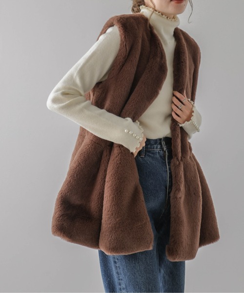 La-gemme（ラジェム）の「メローリブニット（ニット/セーター・レディース・グレー/ベージュ/アイボリー/ブラック・フリー）」の11枚目の写真