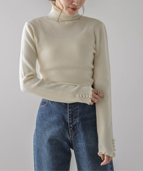 La-gemme（ラジェム）の「メローリブニット（ニット/セーター・レディース・グレー/ベージュ/アイボリー/ブラック・フリー）」の7枚目の写真