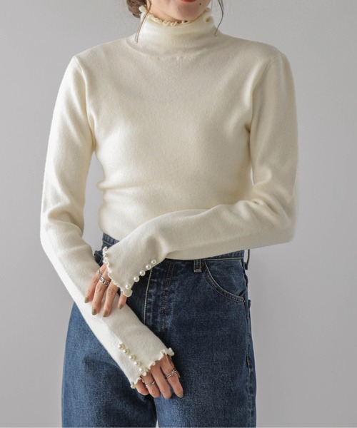 La-gemme（ラジェム）の「メローリブニット（ニット/セーター・レディース・グレー/ベージュ/アイボリー/ブラック・フリー）」の8枚目の写真