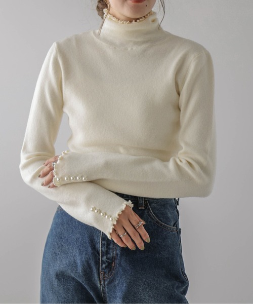 La-gemme（ラジェム）の「メローリブニット（ニット/セーター・レディース・グレー/ベージュ/アイボリー/ブラック・フリー）」の9枚目の写真