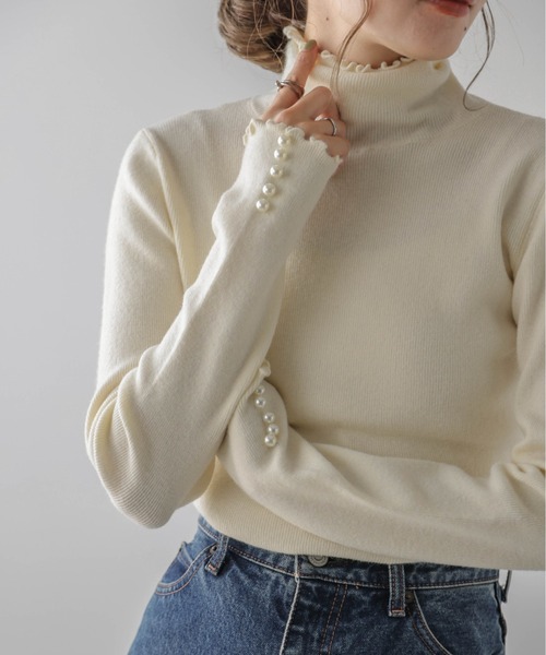 La-gemme（ラジェム）の「メローリブニット（ニット/セーター・レディース・グレー/ベージュ/アイボリー/ブラック・フリー）」の6枚目の写真