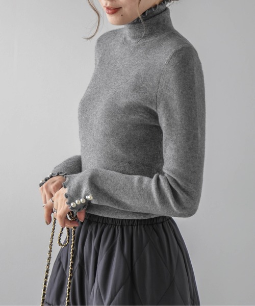 La-gemme（ラジェム）の「メローリブニット（ニット/セーター・レディース・グレー/ベージュ/アイボリー/ブラック・フリー）」の18枚目の写真