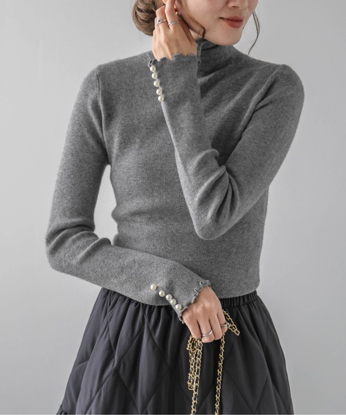 La-gemme（ラジェム）の「メローリブニット（ニット/セーター・レディース・グレー/ベージュ/アイボリー/ブラック・フリー）」の19枚目の写真