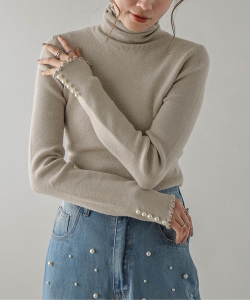 La-gemme（ラジェム）の「メローリブニット（ニット/セーター・レディース・グレー/ベージュ/アイボリー/ブラック・フリー）」の21枚目の写真