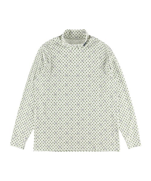 ZOY(ゾーイ)の「MENS 小紋ロゴプリント 長袖モックネック(Tシャツ/カットソー・メンズ・オフホワイト/ブラウン/ネイビー・3/1/4/2)」の2枚目の写真