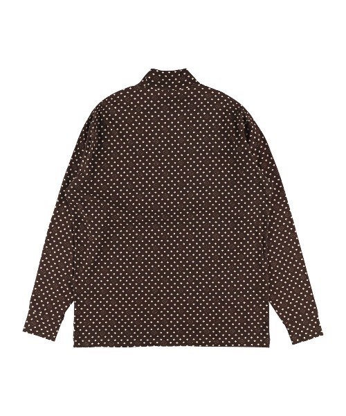 ZOY(ゾーイ)の「MENS 小紋ロゴプリント 長袖モックネック(Tシャツ/カットソー・メンズ・オフホワイト/ブラウン/ネイビー・3/1/4/2)」の7枚目の写真