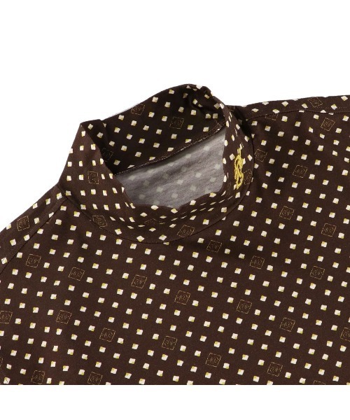 ZOY(ゾーイ)の「MENS 小紋ロゴプリント 長袖モックネック(Tシャツ/カットソー・メンズ・オフホワイト/ブラウン/ネイビー・3/1/4/2)」の8枚目の写真