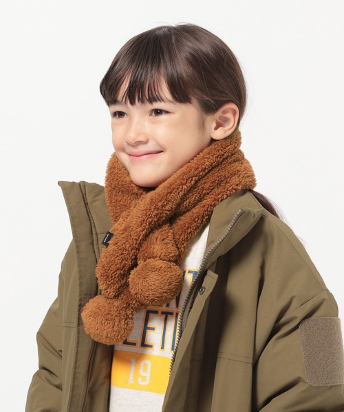 BAYFLOW（ベイフロー）の「ボアマフラー（KIDS）（マフラー・キッズ・ベージュ/ブラウン・FREE）」の2枚目の写真