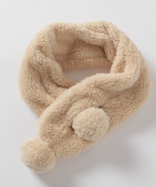 BAYFLOW（ベイフロー）の「ボアマフラー（KIDS）（マフラー・キッズ・ベージュ/ブラウン・FREE）」の4枚目の写真