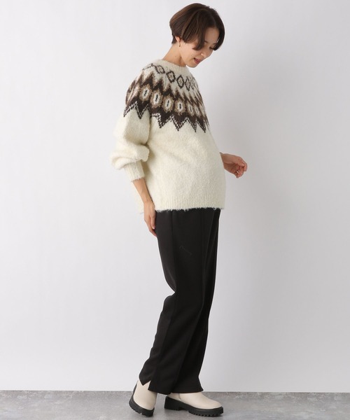 LEPSIM（レプシィム）の「【産前・産後対応】マタニティ／ノルディック2WAYプルオーバー　985978（マタニティウェア/グッズ・レディース・アイボリー/ブルー/ブラック・FREE）」の7枚目の写真