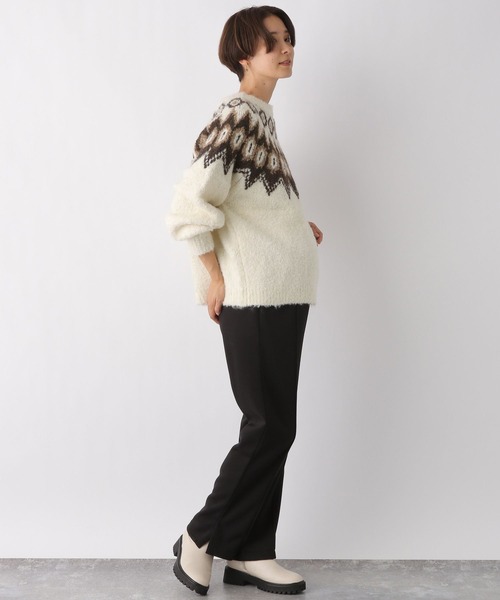 LEPSIM（レプシィム）の「【産前・産後対応】マタニティ／ノルディック2WAYプルオーバー　985978（マタニティウェア/グッズ・レディース・アイボリー/ブルー/ブラック・FREE）」の8枚目の写真