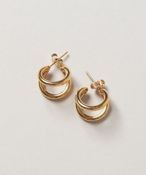 JEANASIS（ジーナシス）の「【ステンレス】2レンフープピアス/992946（ピアス（両耳用）・レディース・シルバー/ゴールド・FREE）」の12枚目の写真