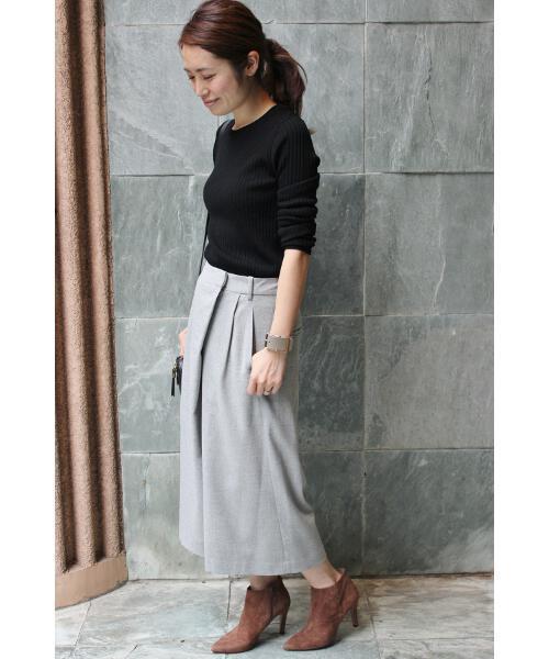 IENA(イエナ)の「メランジ タックガウチョパンツ◆(その他パンツ・レディース・グレー系その他/グレー・40/34/36/38)」の6枚目の写真