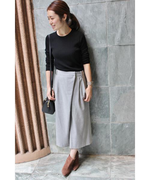 IENA(イエナ)の「メランジ タックガウチョパンツ◆(その他パンツ・レディース・グレー系その他/グレー・40/34/36/38)」の9枚目の写真